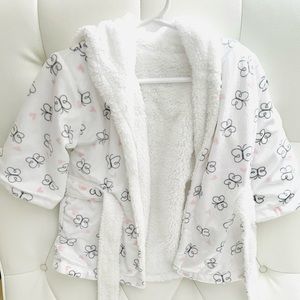 Plush Baby Bathrobe. 9-12mo. Super soft. Hooded. Ties in the front. NWOT.